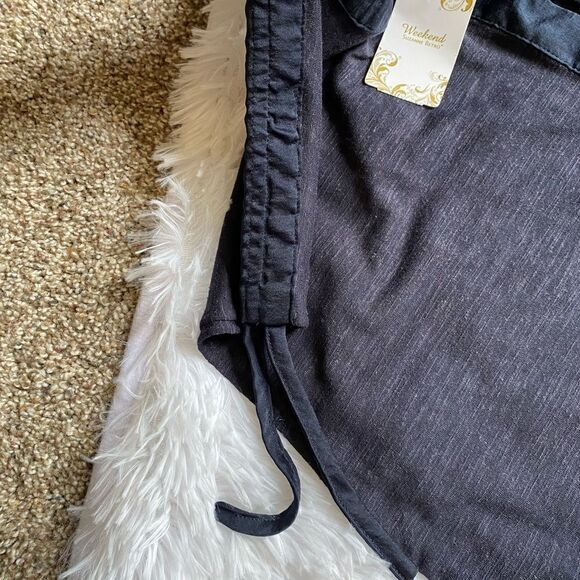 Weekend Linen Blend Too Blue Sleeveless MISSING STRING Size XL Lightweight - Picture 5 of 9